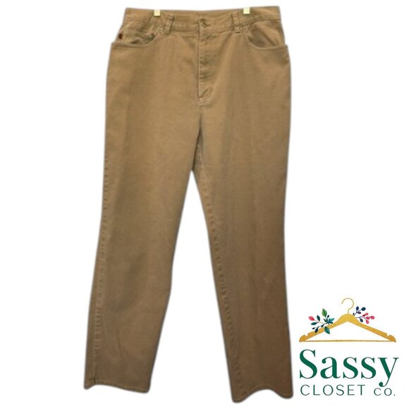 LAUREN RALPH LAUREN Tan High Waist Straight Leg Denim Jeans - Picture 1 of 7